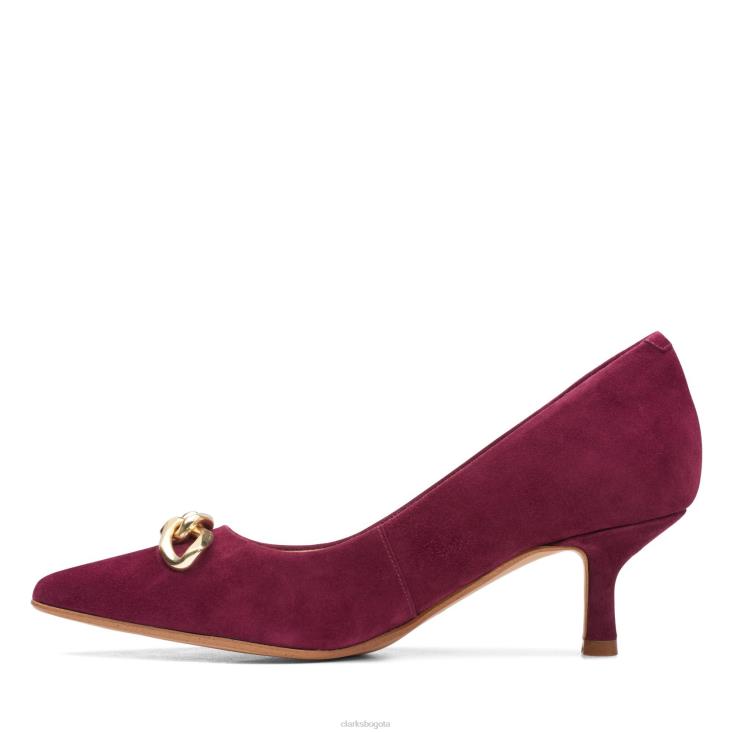 Clarks 0DX8L3072 merlot ante clarks violeta 55 ribete mujer ante merlot