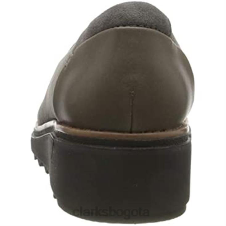 Clarks 0DX8L309 mocasín sharon dolly para mujer clarks gamuza gris w dark tan world mujer ante gris con mundo bronceado oscuro