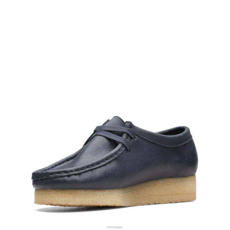 Clarks 0DX8L3094 clarks de cuero azul marino wallabee mujer cuero azul marino