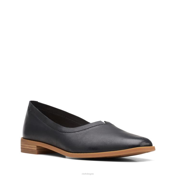 Clarks 0DX8L3117 clarks puro paseo cuero negro mujer cuero negro