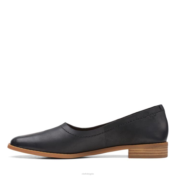 Clarks 0DX8L3117 clarks puro paseo cuero negro mujer cuero negro