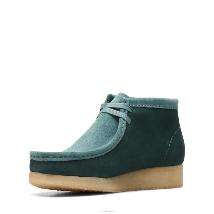Clarks 0DX8L3138 Bota Clarks Wallabee Teal Combi mujer combinación verde azulado