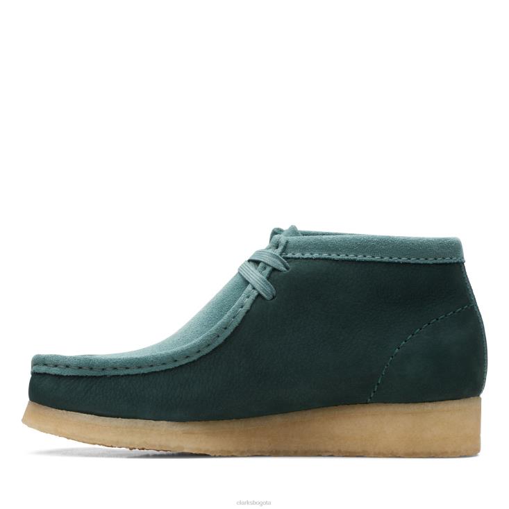Clarks 0DX8L3138 Bota Clarks Wallabee Teal Combi mujer combinación verde azulado