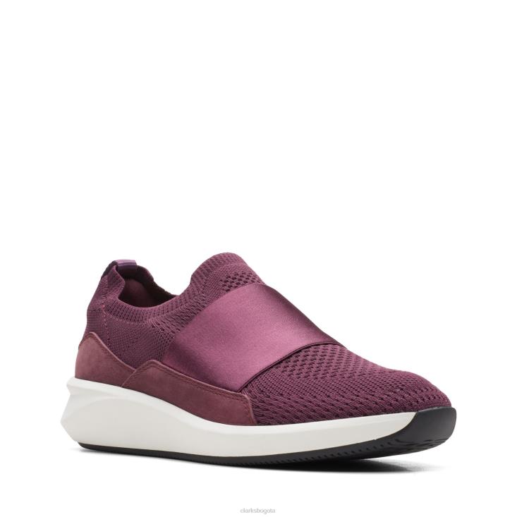 Clarks 0DX8L3141 clarks un rio knit morado mujer púrpura