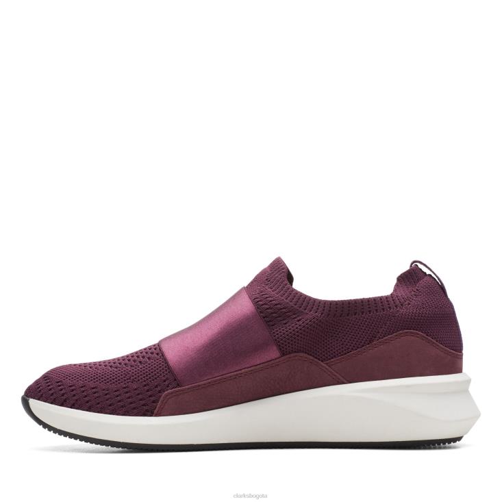 Clarks 0DX8L3141 clarks un rio knit morado mujer púrpura