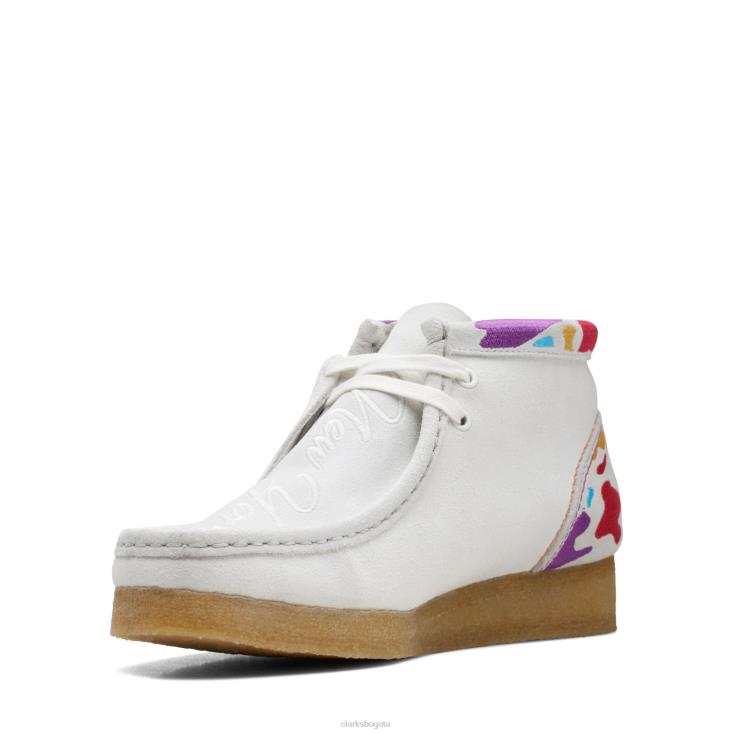 Clarks 0DX8L3159 bota wallabee clarks combi blanca mujer combinación blanca