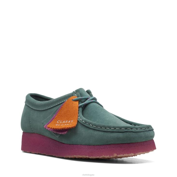 Clarks 0DX8L3160 clarks wallabee combi verde azulado mujer combinación verde azulado