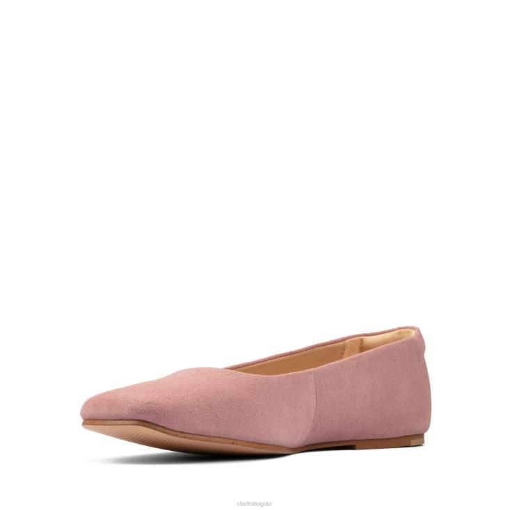 Clarks 0DX8L3168 Rose Clarks puro ballet 2 mujer gamuza rosa