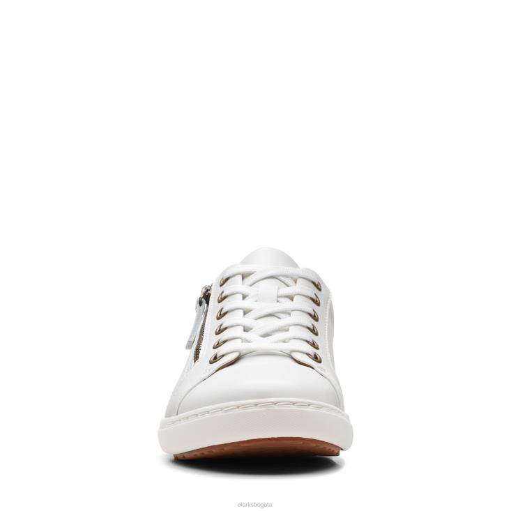 Clarks 0DX8L3177 clarks cuero blanco nalle encaje mujer cuero blanco