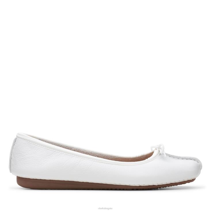Clarks 0DX8L3180 clarks de hielo pecas de cuero blanco mujer cuero blanco