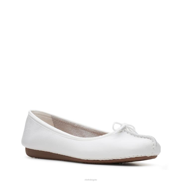 Clarks 0DX8L3180 clarks de hielo pecas de cuero blanco mujer cuero blanco