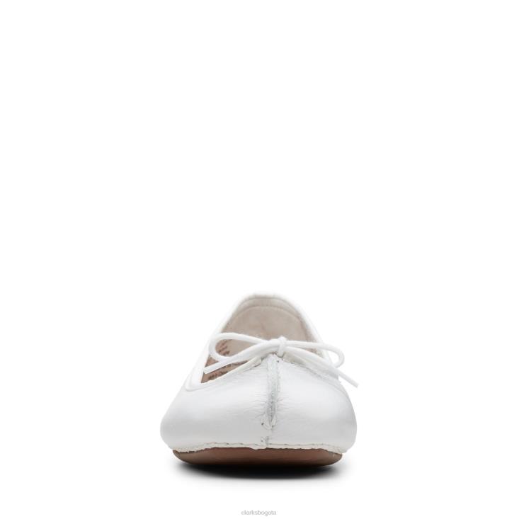 Clarks 0DX8L3180 clarks de hielo pecas de cuero blanco mujer cuero blanco