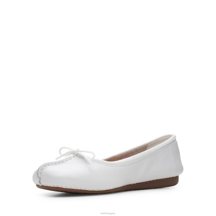 Clarks 0DX8L3180 clarks de hielo pecas de cuero blanco mujer cuero blanco