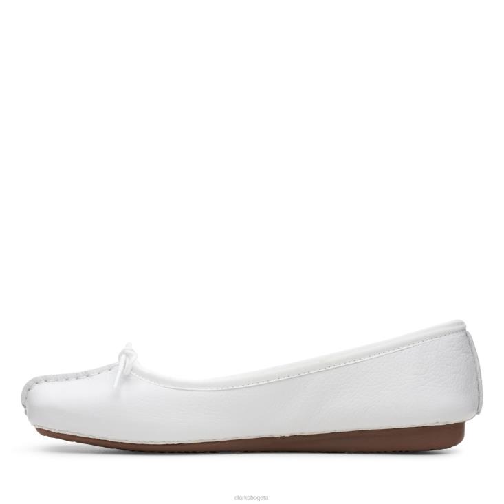 Clarks 0DX8L3180 clarks de hielo pecas de cuero blanco mujer cuero blanco