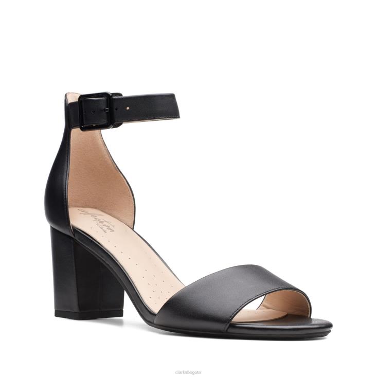 Clarks 0DX8L3182 clarks de cuero negro deva mae mujer cuero negro