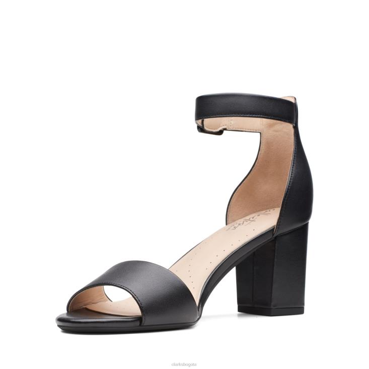 Clarks 0DX8L3182 clarks de cuero negro deva mae mujer cuero negro