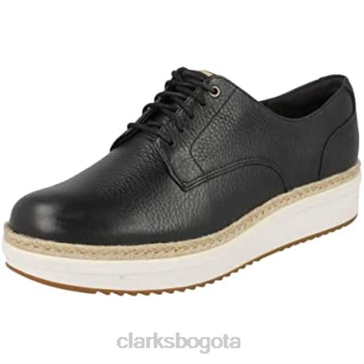 Clarks 0DX8L319 mujer teadale rhea oxford clarks rhea cuero negro mujer cuero negro ñandú