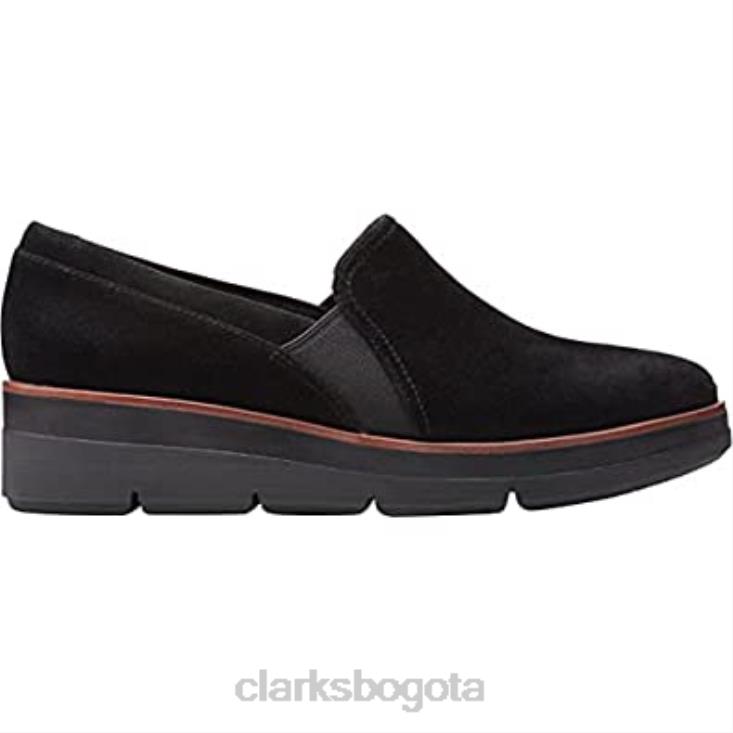 Clarks 0DX8L32 Clarks shaylave sin cordones de ante negro para mujer mujer