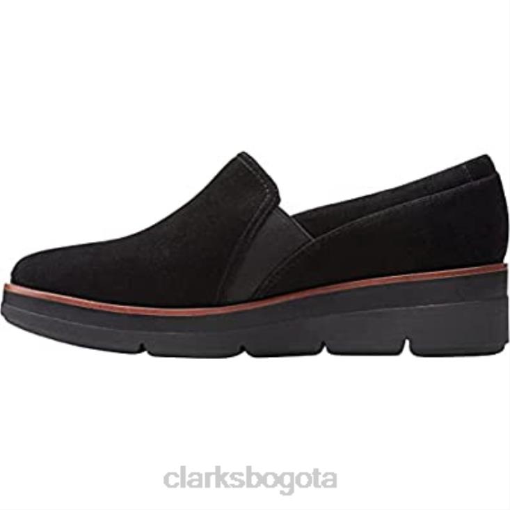 Clarks 0DX8L32 Clarks shaylave sin cordones de ante negro para mujer mujer