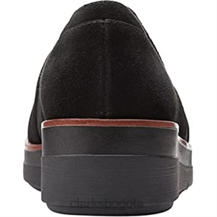 Clarks 0DX8L32 Clarks shaylave sin cordones de ante negro para mujer mujer