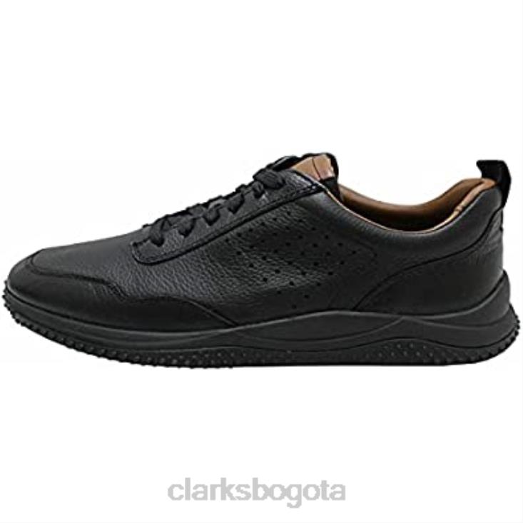 Clarks 0DX8L320 clarks puxton de cuero negro encaje unisexo cuero negro