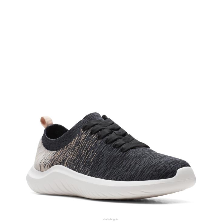 Clarks 0DX8L3208 Clarks nova glint combinado negro/blanco mujer combinado negro/blanco