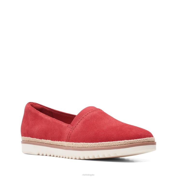 Clarks 0DX8L3216 clarks ante rojo serena paige mujer gamuza roja
