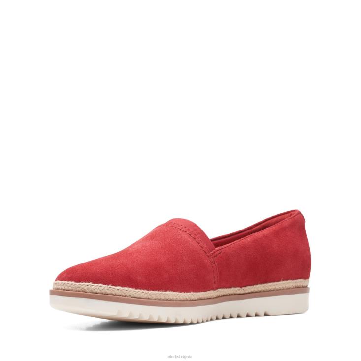 Clarks 0DX8L3216 clarks ante rojo serena paige mujer gamuza roja