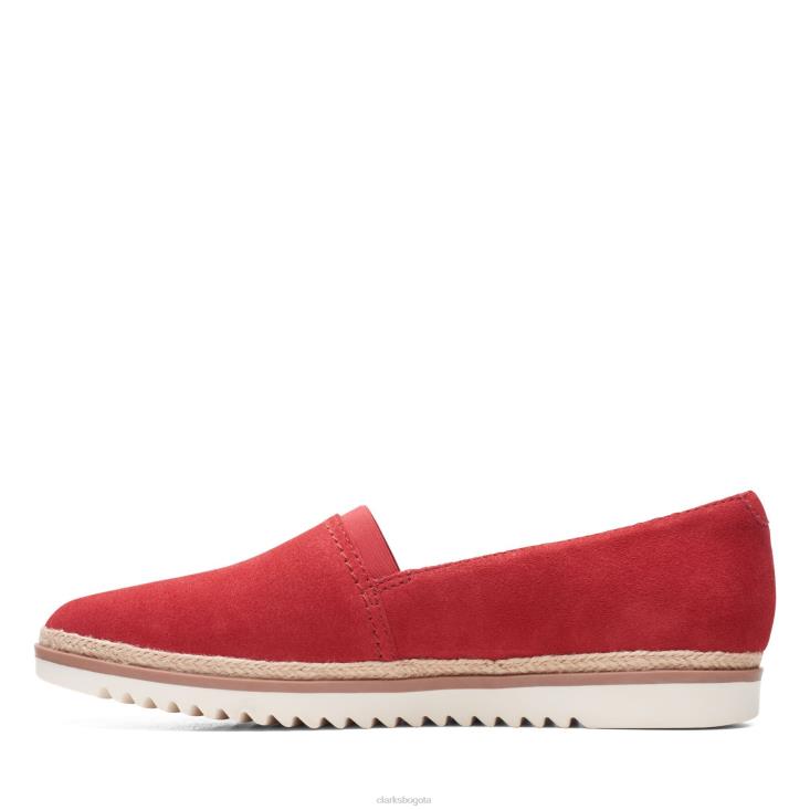 Clarks 0DX8L3216 clarks ante rojo serena paige mujer gamuza roja