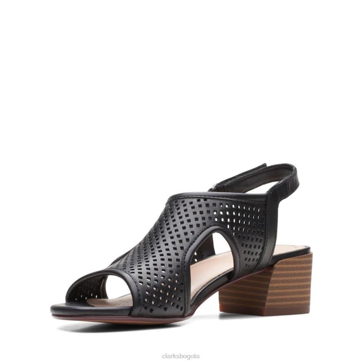 Clarks 0DX8L3219 clarks caroleigh star de cuero negro mujer cuero negro