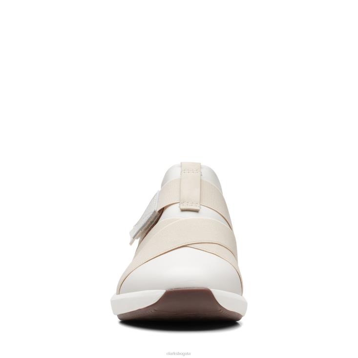 Clarks 0DX8L3225 Correa clarks cuero blanco un rio mujer cuero blanco