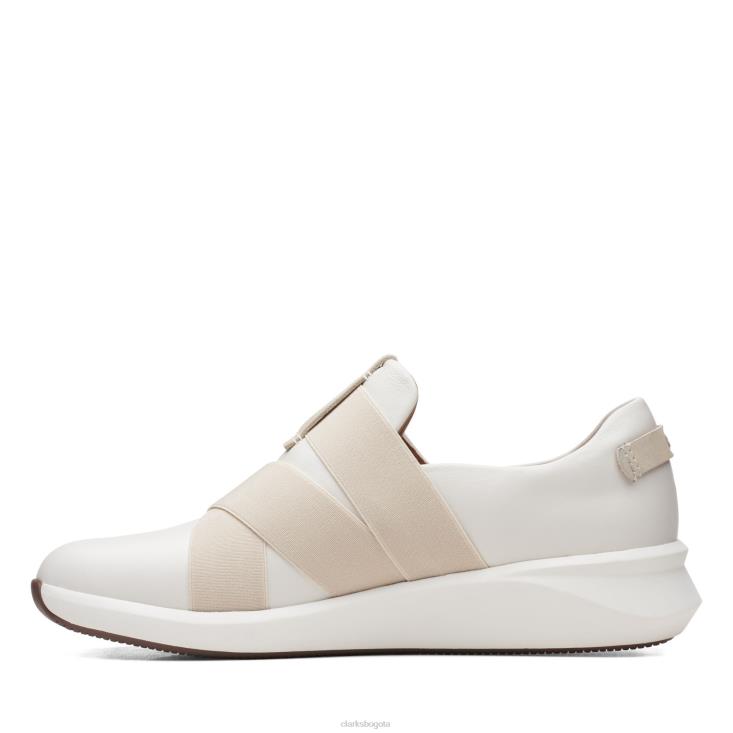 Clarks 0DX8L3225 Correa clarks cuero blanco un rio mujer cuero blanco