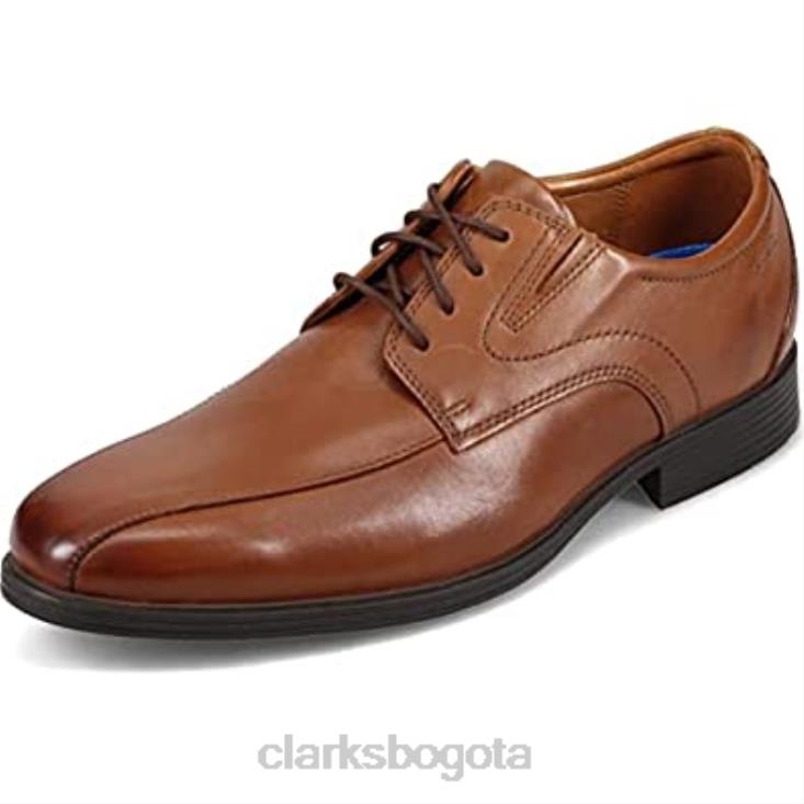 Clarks 0DX8L323 Clarks Whiddon Pace Oxford de cuero tostado oscuro para hombre hombres
