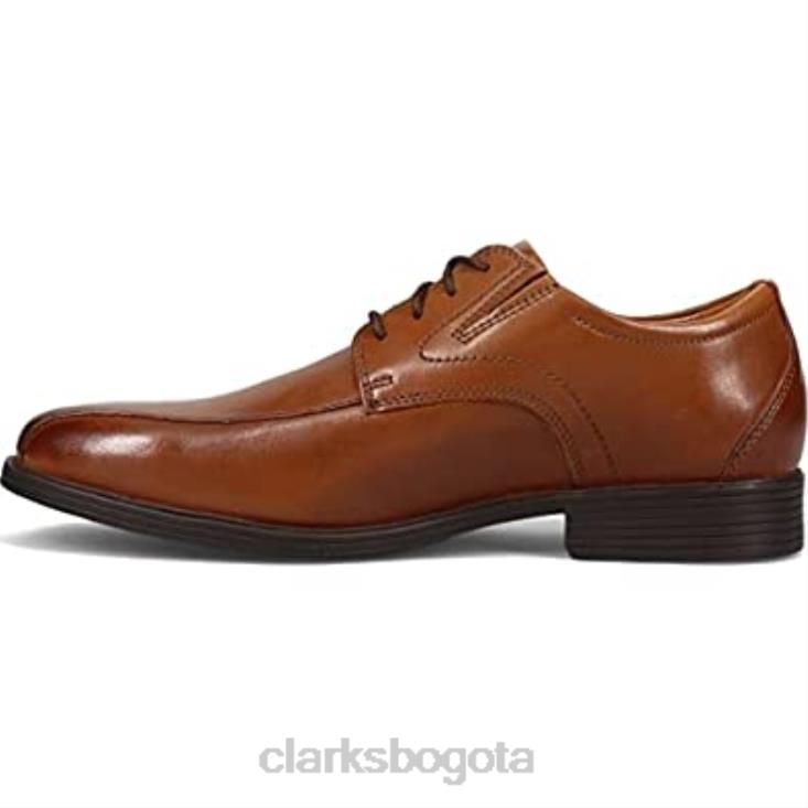 Clarks 0DX8L323 Clarks Whiddon Pace Oxford de cuero tostado oscuro para hombre hombres