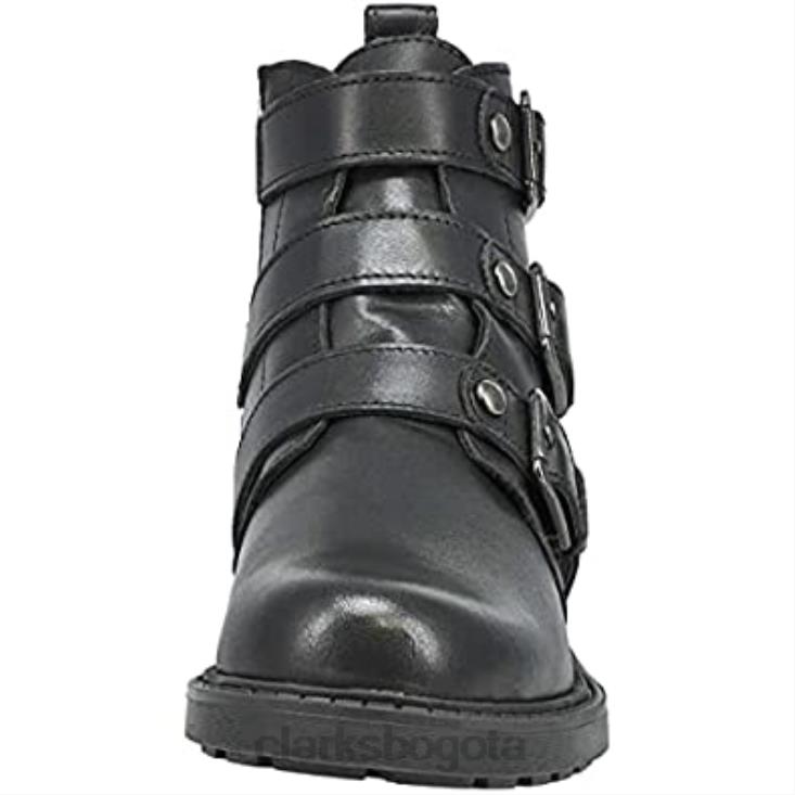 Clarks 0DX8L324 Bota de moto mujer piel negra orinoco2 con tachuelas clarks mujer cuero negro