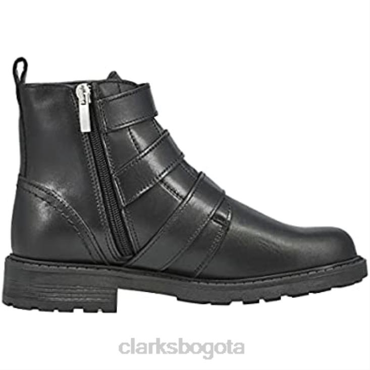 Clarks 0DX8L324 Bota de moto mujer piel negra orinoco2 con tachuelas clarks mujer cuero negro