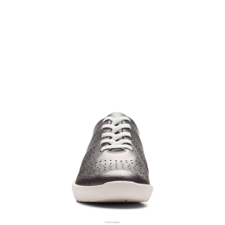 Clarks 0DX8L3262 clarks de cuero de peltre kayleigh aster mujer cuero peltre