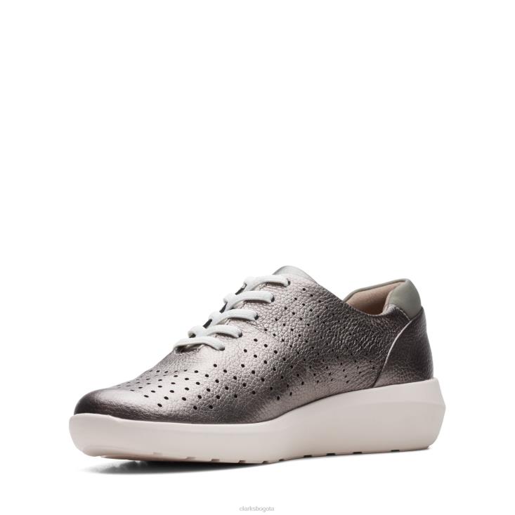 Clarks 0DX8L3262 clarks de cuero de peltre kayleigh aster mujer cuero peltre