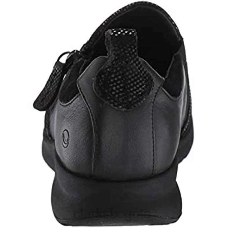 Clarks 0DX8L327 zapatilla con cremallera un adorn para mujer clarks combinación de gamuza de cuero negro mujer combinación de gamuza de cuero negro