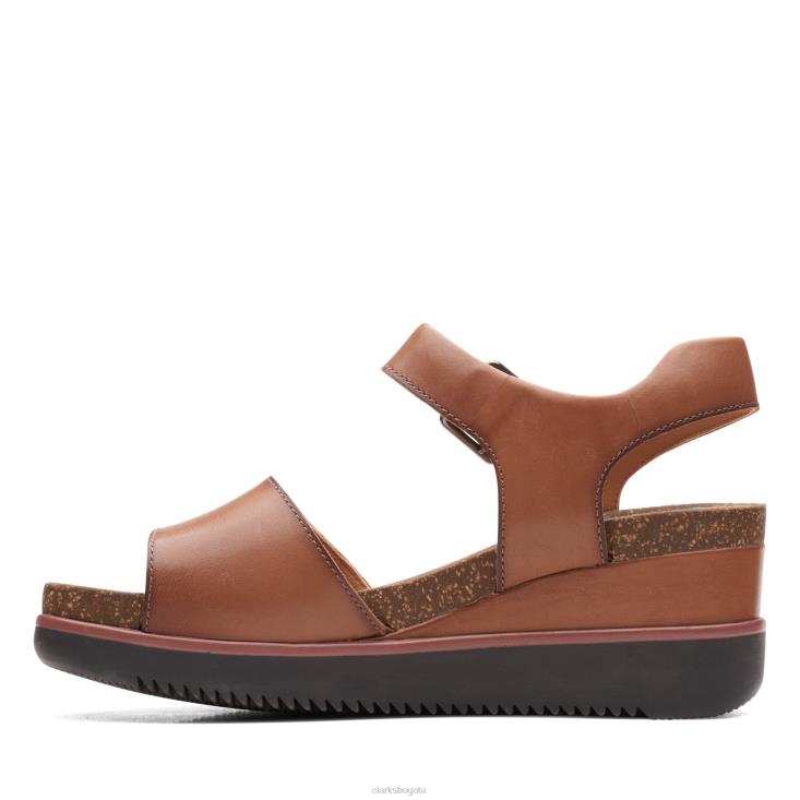 Clarks 0DX8L3274 clarks lizby correa lea bronceado oscuro mujer lea bronceado oscuro