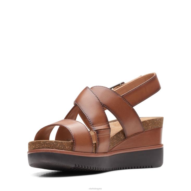 Clarks 0DX8L3276 bronceado oscuro lea lizby cross clarks mujer lea bronceado oscuro