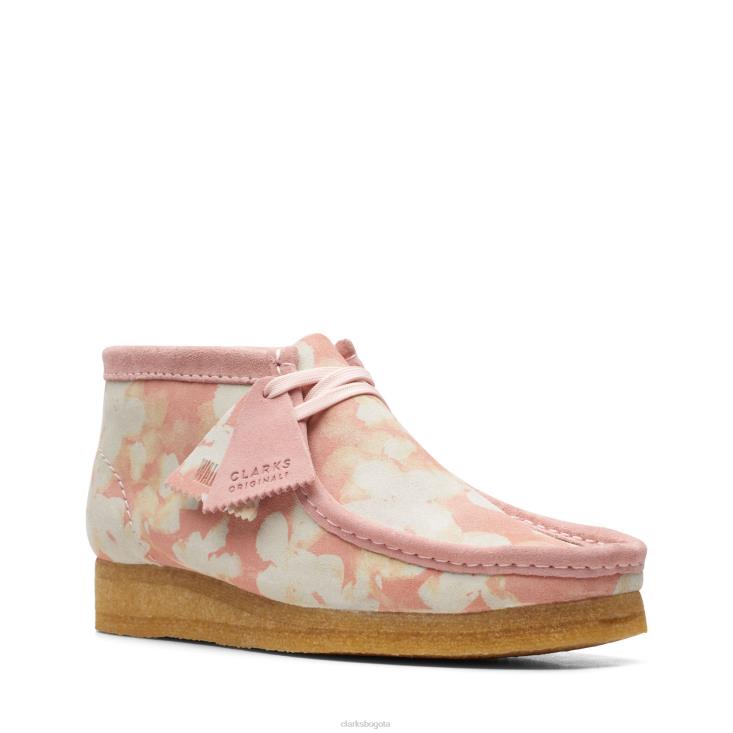 Clarks 0DX8L3283 bota clarks wallabee rosa floral mujer flores rosadas