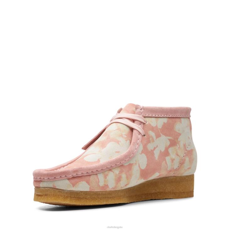 Clarks 0DX8L3283 bota clarks wallabee rosa floral mujer flores rosadas