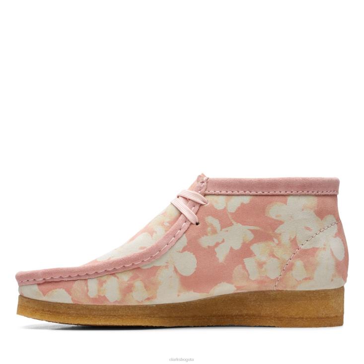 Clarks 0DX8L3283 bota clarks wallabee rosa floral mujer flores rosadas