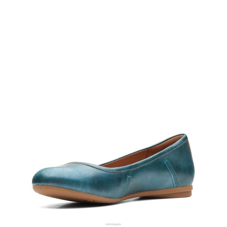 Clarks 0DX8L3284 clarks lisos canebay verde azulado mujer verde azulado