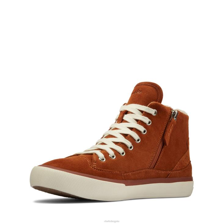 Clarks 0DX8L3286 aceley zip hi tan cálido forro clarks de gamuza mujer gamuza forrada cálida color canela