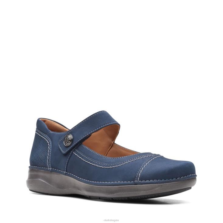 Clarks 0DX8L3287 appley walk clarks nubuck azul marino mujer nubuck azul marino