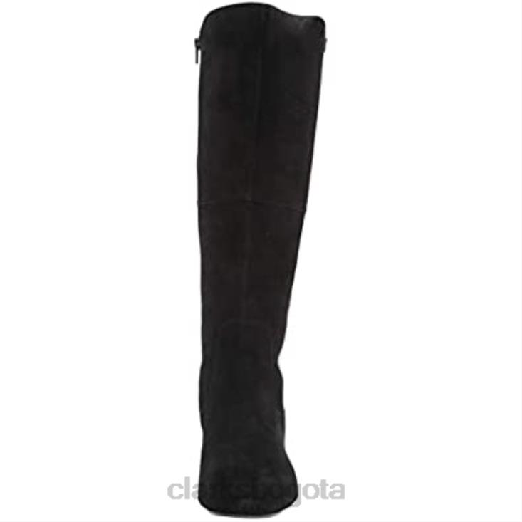 Clarks 0DX8L329 Botas altas hasta la rodilla marilyn abby de gamuza negra de Clarks para mujer mujer ante negro