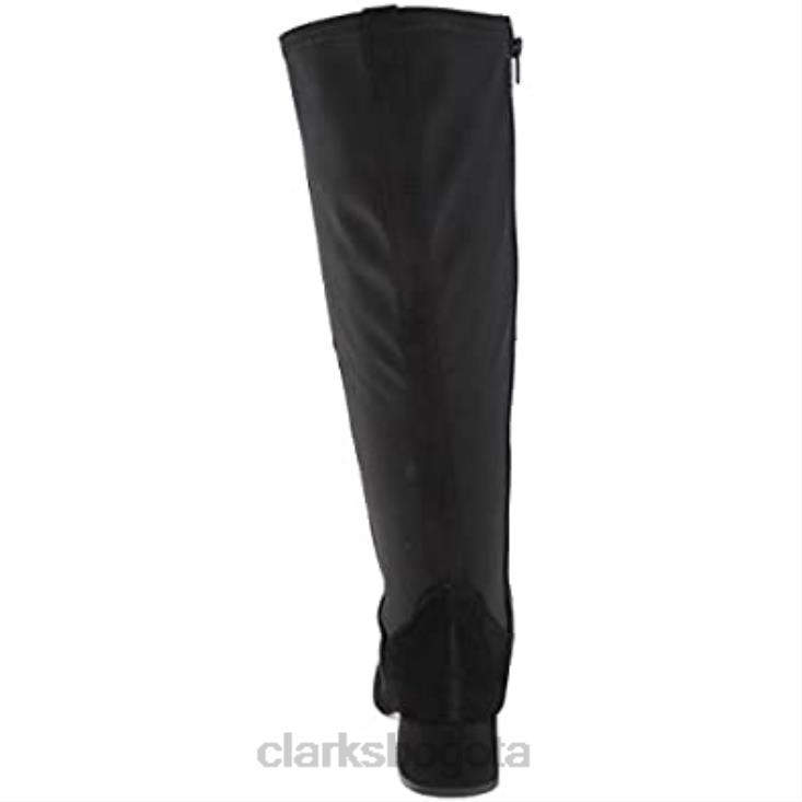 Clarks 0DX8L329 Botas altas hasta la rodilla marilyn abby de gamuza negra de Clarks para mujer mujer ante negro