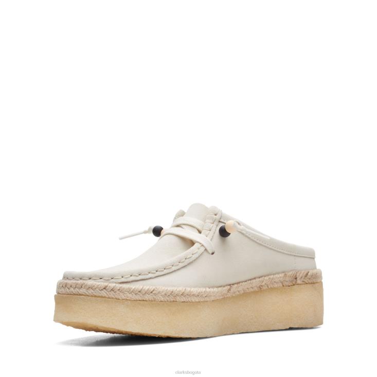 Clarks 0DX8L3290 clarks wallabee cup lo ante blanco mujer gamuza blanca